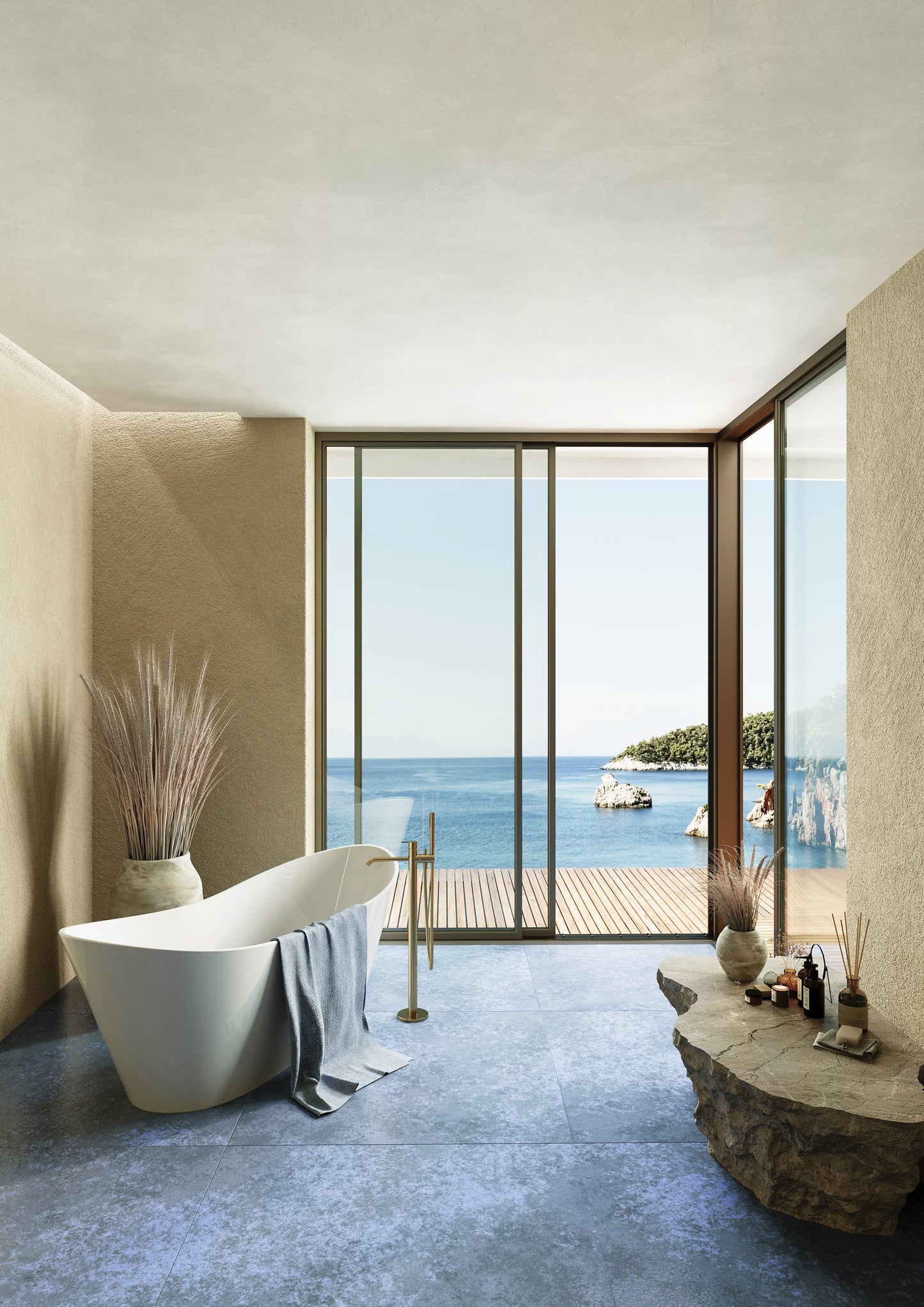 Cadă din compozit, lucioasă Florida