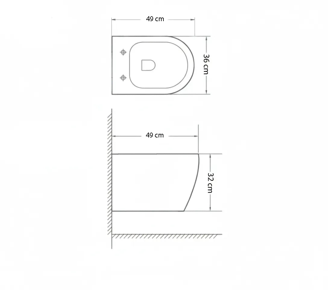 Hänge-WC Rimless – Black Glossy