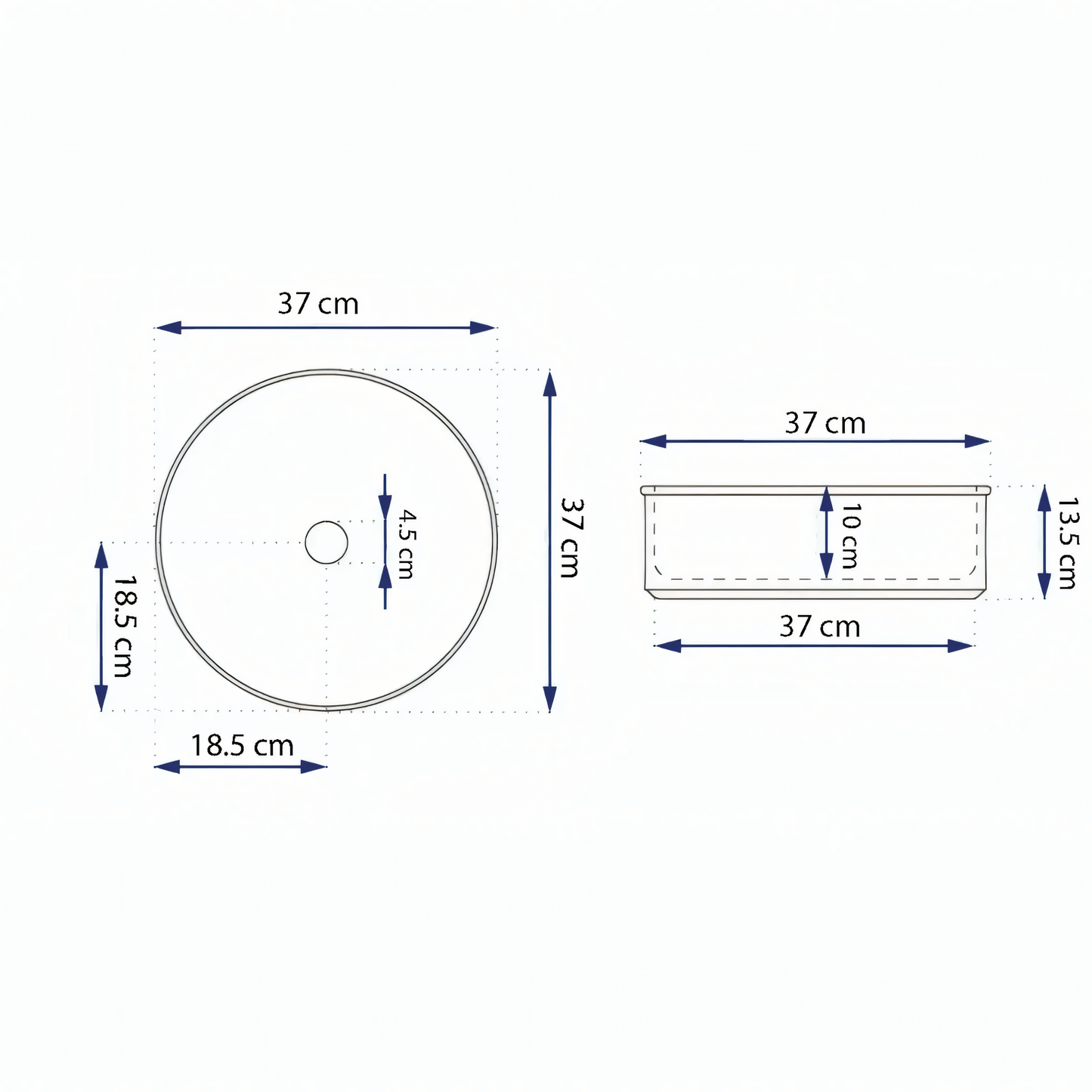 Aufsatzwaschbecken A712-CBK64-M – runder Luxus aus Premium-Keramik
