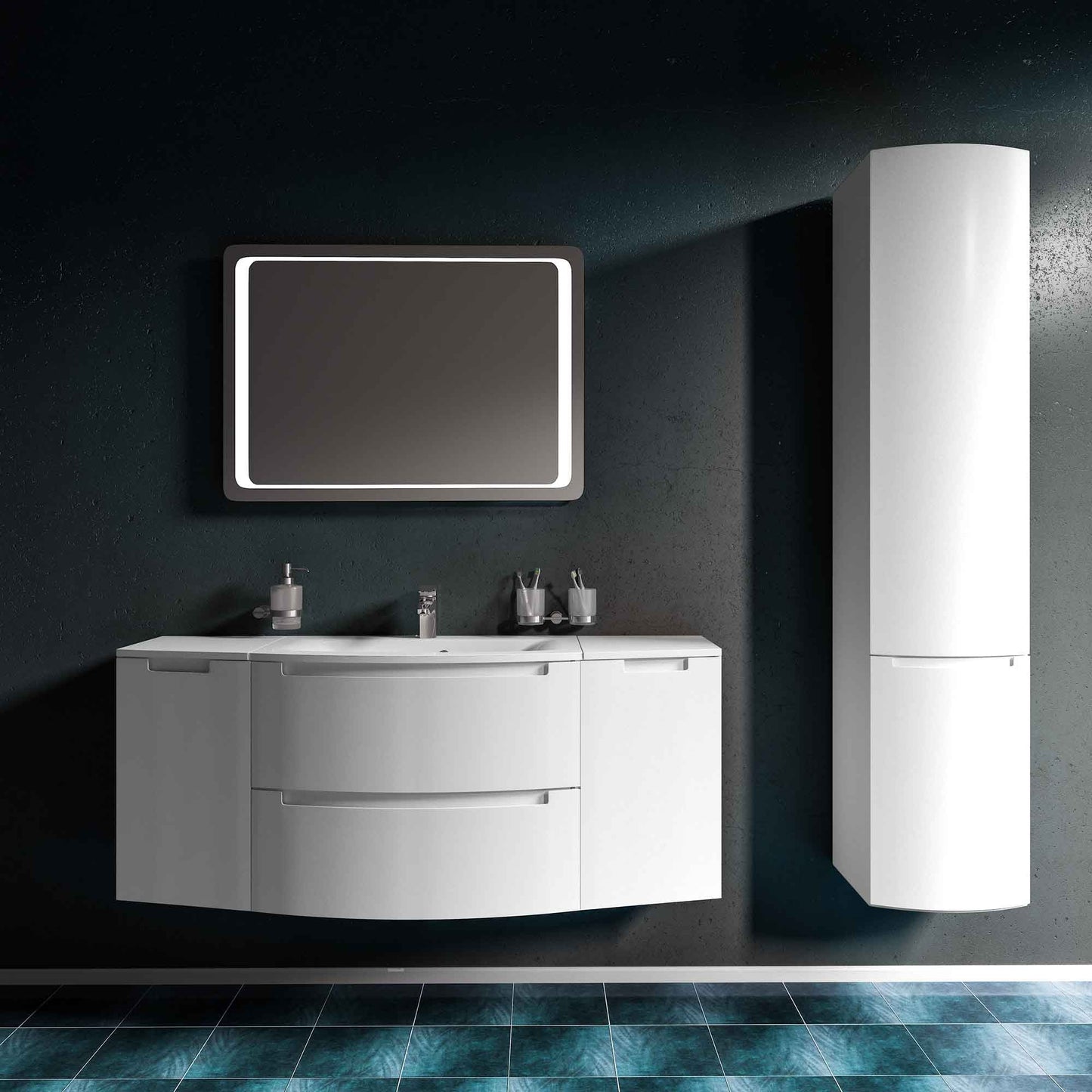 Dulăpior suspendat Headway Dreapta, Alb Aqua Rodos