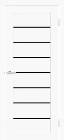 Ușă Deco 10 White Silk Mat cu sticlă neagră-cu toc reglabil Omis