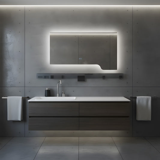 Moderner LED Badezimmerspiegel mit Ablage – Stil trifft Funktion