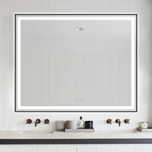 Badezimmerspiegel LED H-142 – Matt schwarzer Rahmen, Anti-Beschlag und Touch-Steuerung