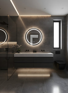 Runder LED-Badezimmerspiegel H-2011 mit 3 Lichtfarben, Anti-Beschlag und Touch-Control