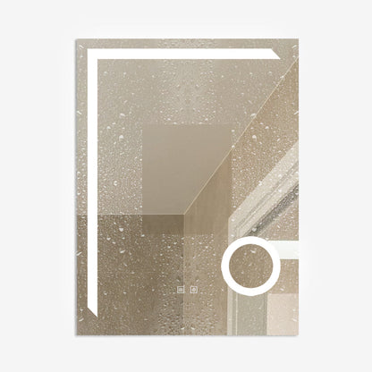 LED-Badspiegel H-1041B mit Kosmetiklupe, 3 Lichtfarben, Antibeschlag und Touch-Control