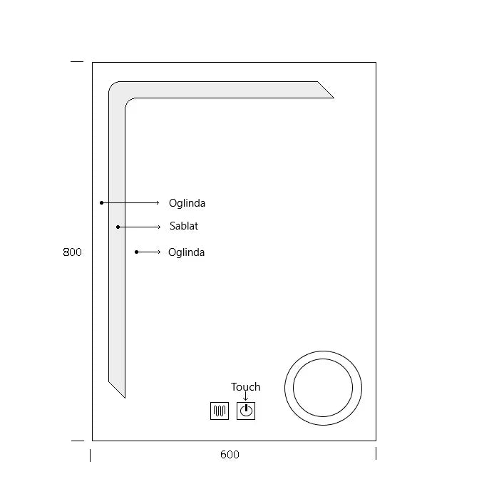 LED-Badspiegel H-1041B mit Kosmetiklupe, 3 Lichtfarben, Antibeschlag und Touch-Control