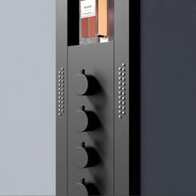 Panel de Duș Black Round LED – Design Modern cu Duș Tip Cascadă și Funcții Premium