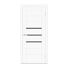 Ușă interior Deco 06 White Silk Mat – cu sticlă neagră complet echipată, cu toc reglabil Omis