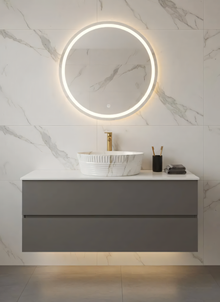 Lavoar ceramic rotund A747-P841M cu design marmorat