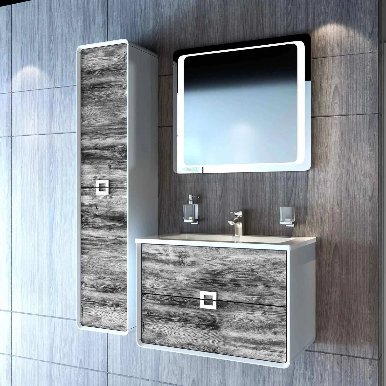 Mobilier de baie suspendat Aurika, Oak Aqua Rodos