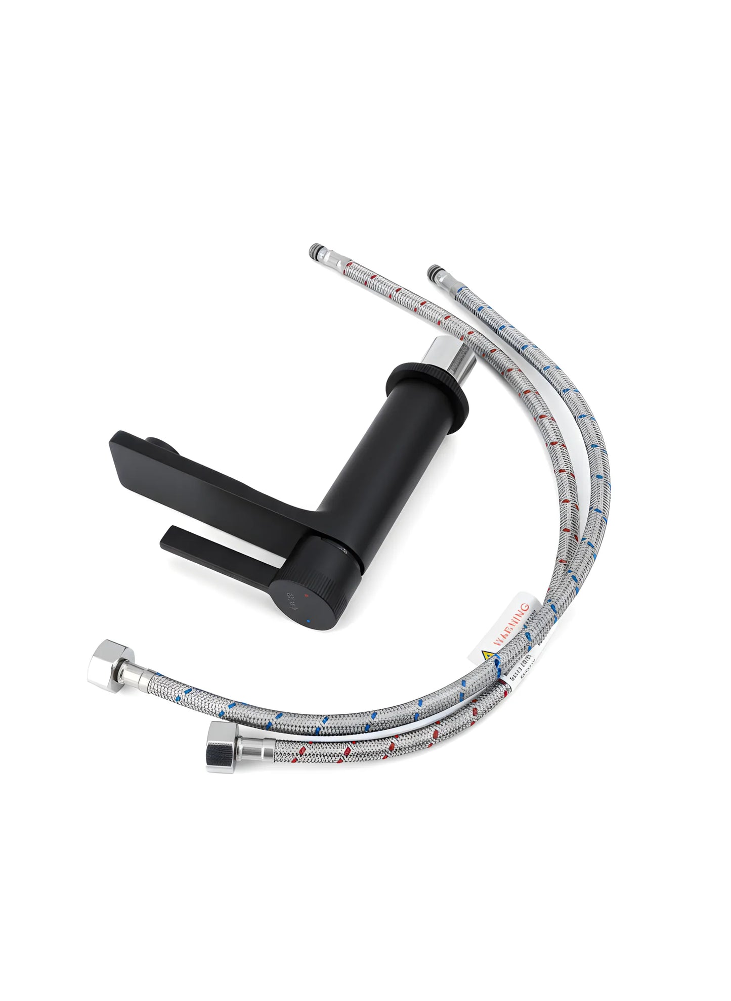 Baterie lavoar alamă cu detalii verticale negru